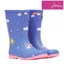 Joules Junior Roll Up Flexible Printed Wellies - Blue Clouds
